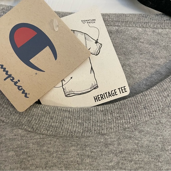 NWT Champion Heritage Tee - Gray - Picture 4 of 5